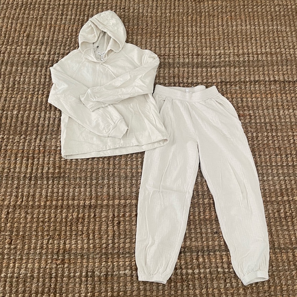 Apiece Apart track-pants and hoodie set.